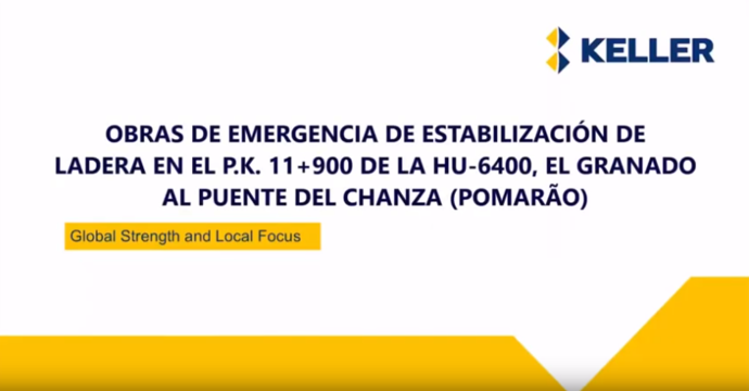Trabajos de estabilización de emergencia en una ladera en El Granado 
